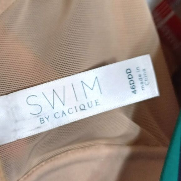 Cacique Swim Lightly Lined Balconette Stripped and Black 46 DDD - Picture 2 of 8